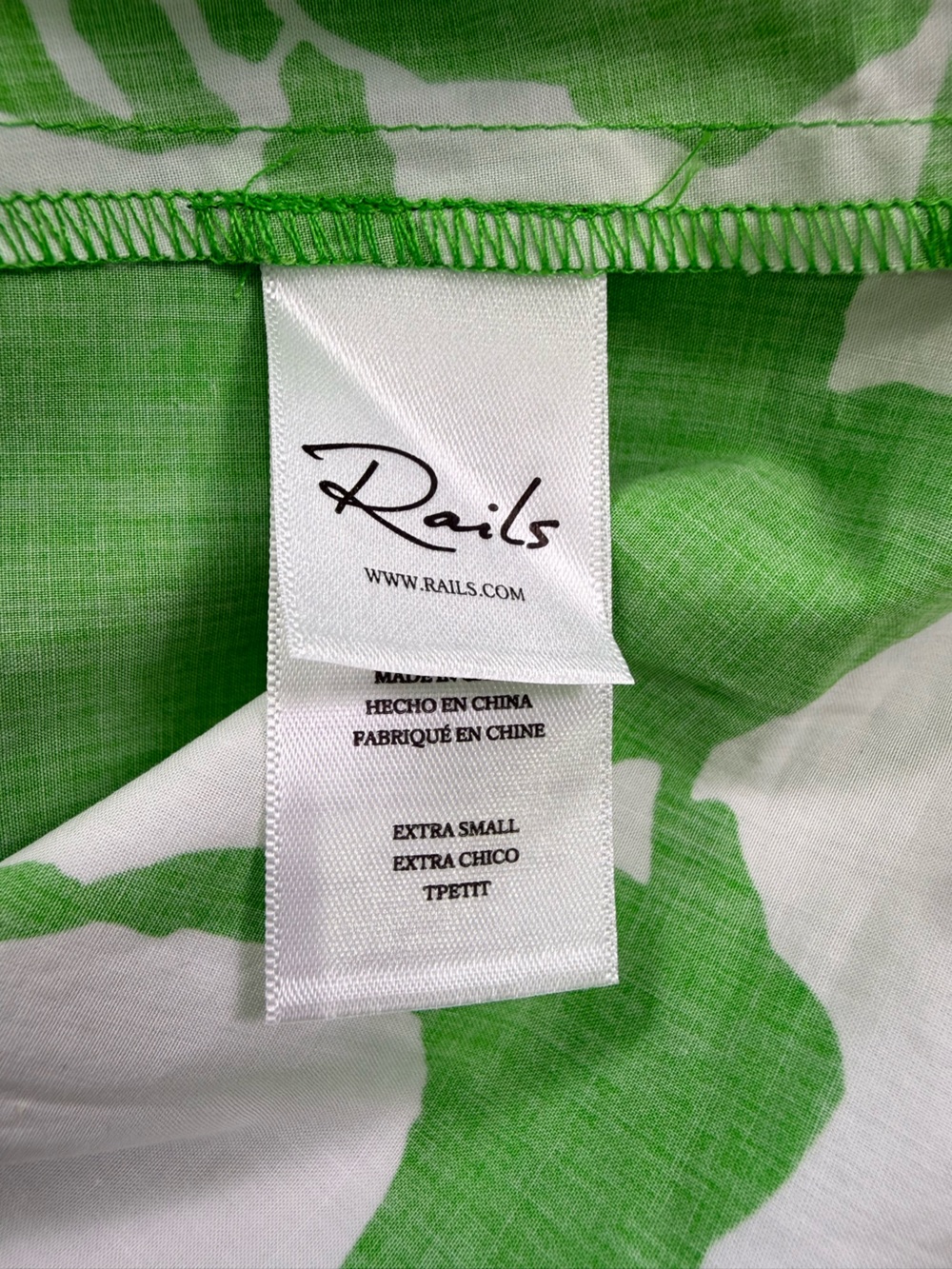 NWT Rails Seville Dress In Green Lotus Floral Smocked Bodice Drop Waist Size XS - Picture 9 of 12